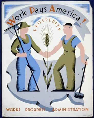 works progress administration, WPA workers, Franklin Delano Roosevelts New Deal
